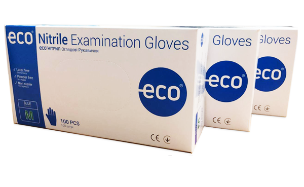 Рукавички ECO ® оглядові нітрилові нестерильні без пудри розмір L